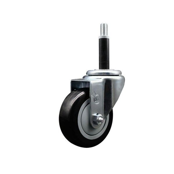 3.5'' Black Poly Wheel Swivel 3/4'' Expanding Stem Caster